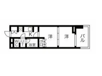 NSパークレジデンス新宿御苑(2K/9階)の間取り写真