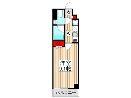 アルファコート下赤塚(1K/4階)の間取り写真