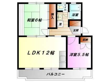 ハイツエスアール(2LDK/3階)の間取り写真