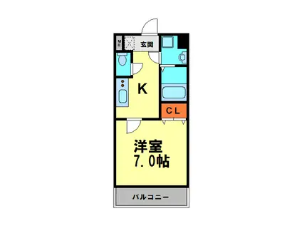 GROOVE川西多田(1K/4階)の間取り写真