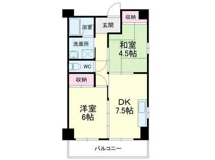 トキワメゾン(2DK/4階)の間取り写真
