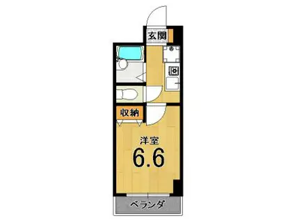 コンフォート桃山(1K/6階)の間取り写真