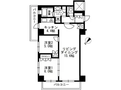 URBAN PARK代官山II アーバンパーク代官山II(2LDK/3階)の間取り写真