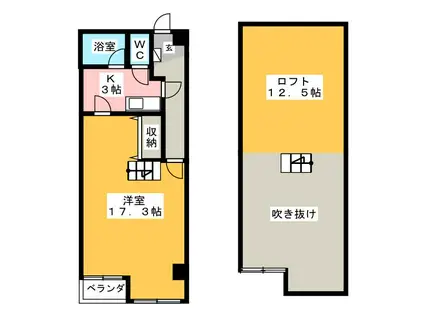 ARCO10(1K/10階)の間取り写真