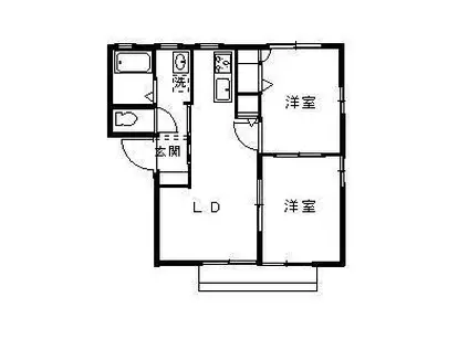 エスポワール A棟(2LDK/2階)の間取り写真