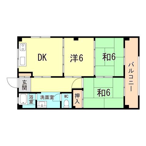 雄姿マンション(3DK/2階)の間取り写真