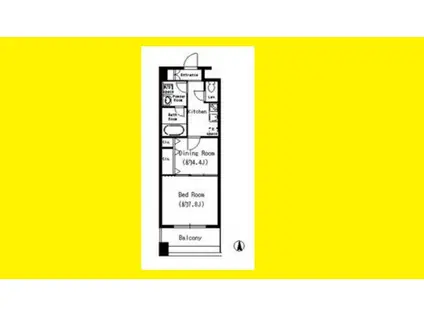 レフィーナカルム江坂(1DK/4階)の間取り写真