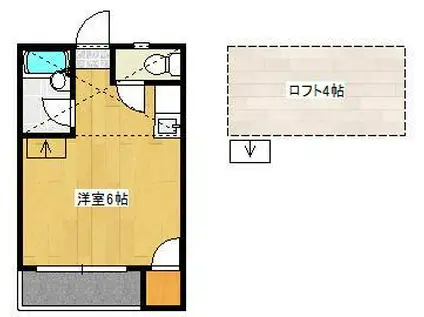 シャルム諏訪野(ワンルーム/1階)の間取り写真