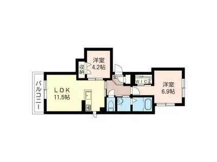 MAISON DE GLYCINE(2LDK/3階)の間取り写真