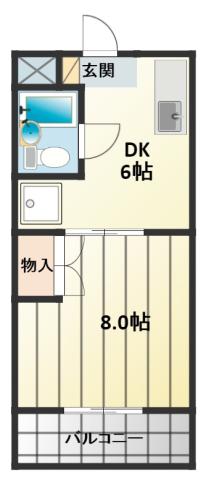ステラハウス(1DK/2階)の間取り写真