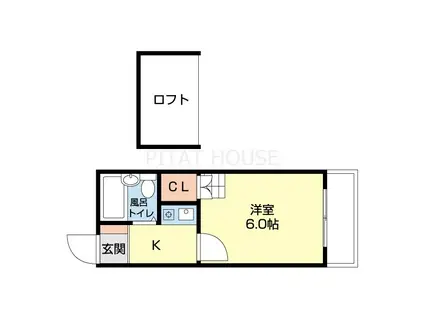 アンジュ(ワンルーム/2階)の間取り写真