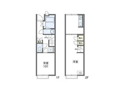 レオネクスト倉富(1LDK/1階)の間取り写真