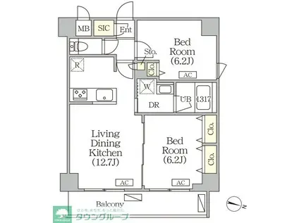 ORSUS志村坂上(2LDK/4階)の間取り写真