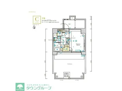 HYS立川(1K/14階)の間取り写真