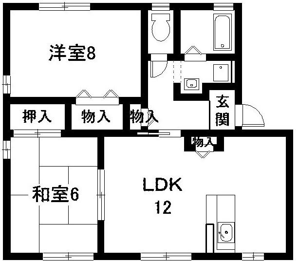 ウィルモア松田(2LDK/1階)の間取り写真
