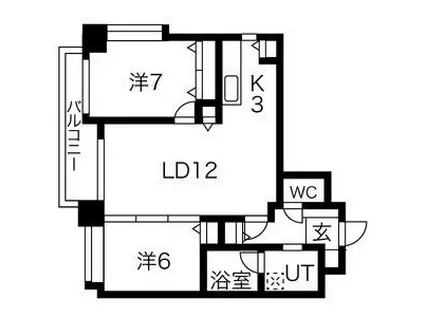 ノヴァ知事公館前(2LDK/4階)の間取り写真