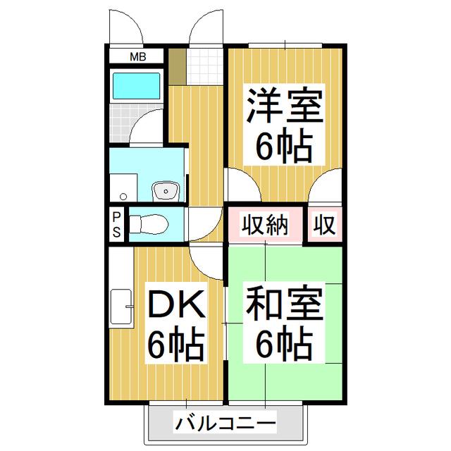 ヴィム・グロース(2DK/1階)の間取り写真