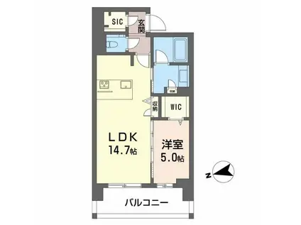 シャーメゾンステージ中央通(1LDK/13階)の間取り写真