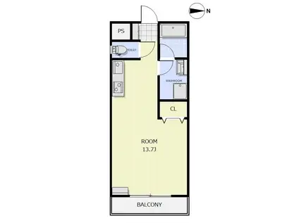 EXZ・SUN・YOW(ワンルーム/2階)の間取り写真