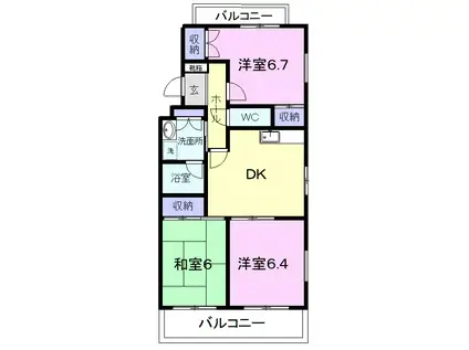 ユートピア21(3DK/1階)の間取り写真