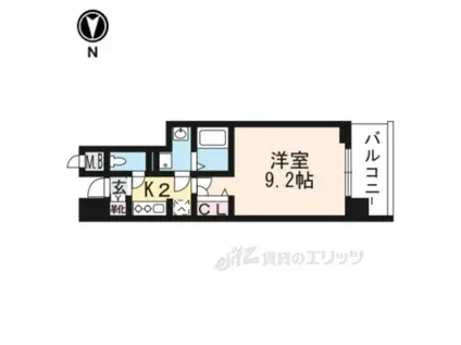 ベラジオ西大路五条(1K/2階)の間取り写真