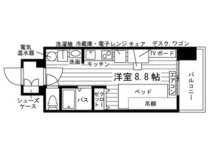 学生会館 ユニ・リヴェール札幌(ワンルーム/9階)の間取り写真