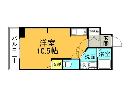 クライスタウ(ワンルーム/2階)の間取り写真