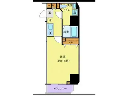 ジェノヴィア渋谷笹塚スカイガーデン(1K/3階)の間取り写真