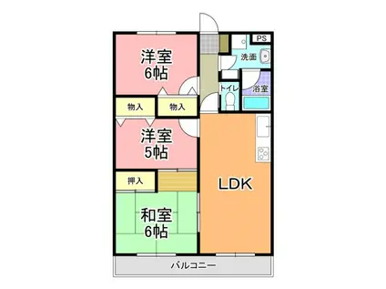 グランメール酒門(3LDK/2階)の間取り写真