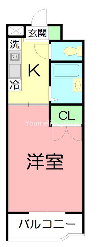 ラベーラ(1K/2階)の間取り写真