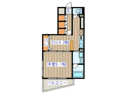 ヴィアーレ木ノ下二丁目(1DK/2階)の間取り写真