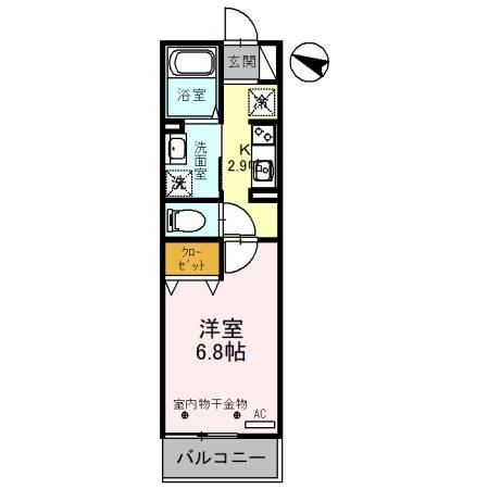 スリール ドゥ(1K/3階)の間取り写真
