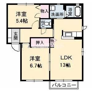 MYメゾン みらいえ A(2LDK/2階)の間取り写真