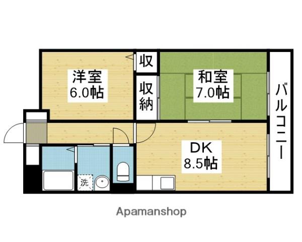 アドバンス渋川(2DK/7階)の間取り写真