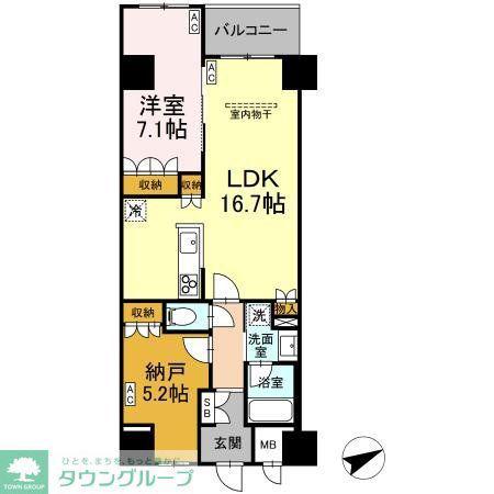 サンジョイアゼロ(1SLDK/1階)の間取り写真