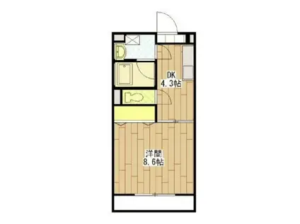 PASTEL(1DK/1階)の間取り写真