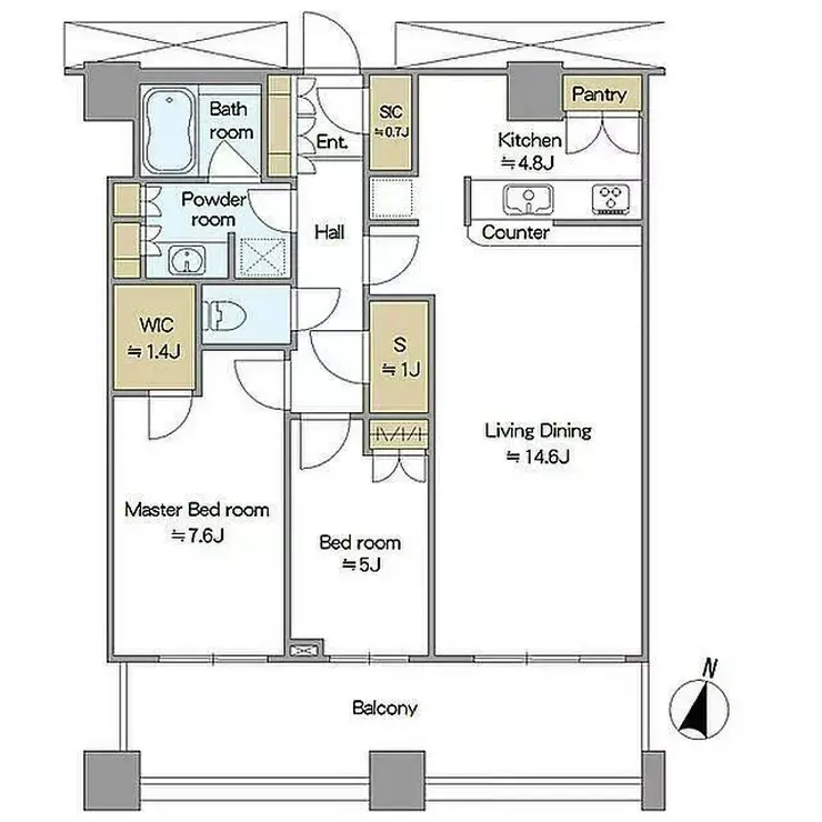 芝浦アイランドケープタワー 9階階 間取り