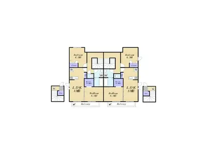 フォンテーヌ荏田西I(2LDK/2階)の間取り写真