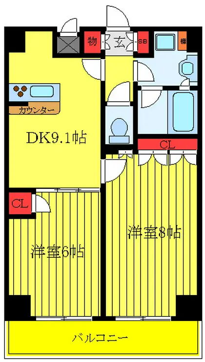 エスティメゾン赤羽 13階階 間取り