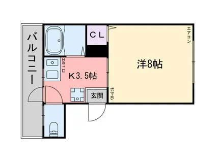 ピースフルレジデンス(1K/1階)の間取り写真