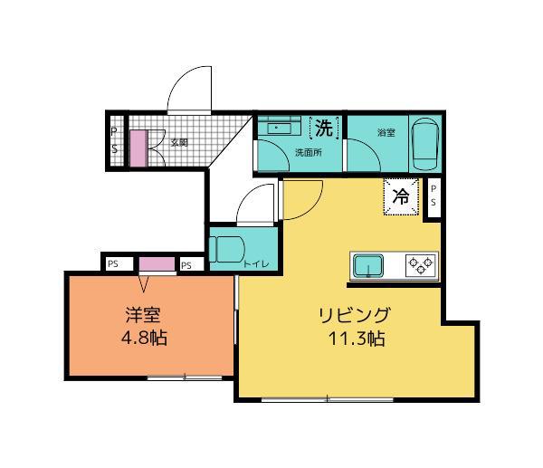 リラフォートムサシノ(1LDK/1階)の間取り写真