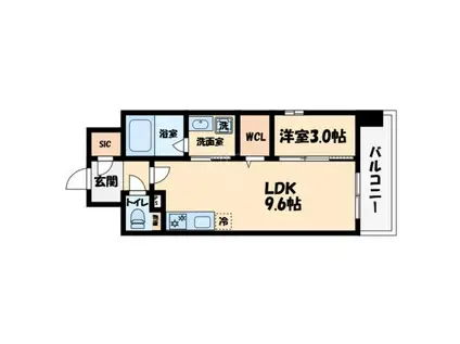 リヴェント難波サウス(1LDK/5階)の間取り写真
