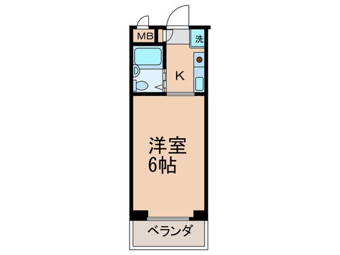 ジョイフル富田(1K/2階)の間取り写真