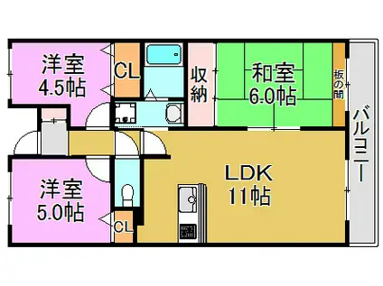 グラン・ドミール(3LDK/5階)の間取り写真
