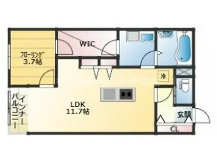 SPUMONI(1LDK/2階)の間取り写真