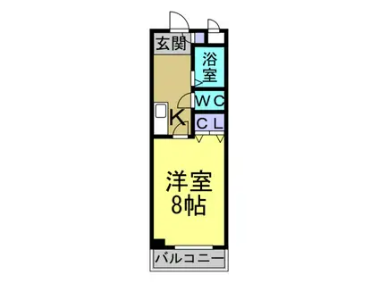 プラージュK(1K/1階)の間取り写真