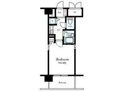 ユニーブル靱公園(1K/9階)の間取り写真