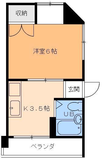 中島ビル(1K/3階)の間取り写真