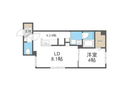 グランドサクセスピスタ(1LDK/4階)の間取り写真