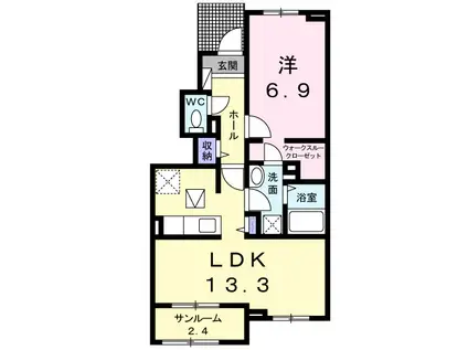 グレイス・カーサ I(1LDK/1階)の間取り写真